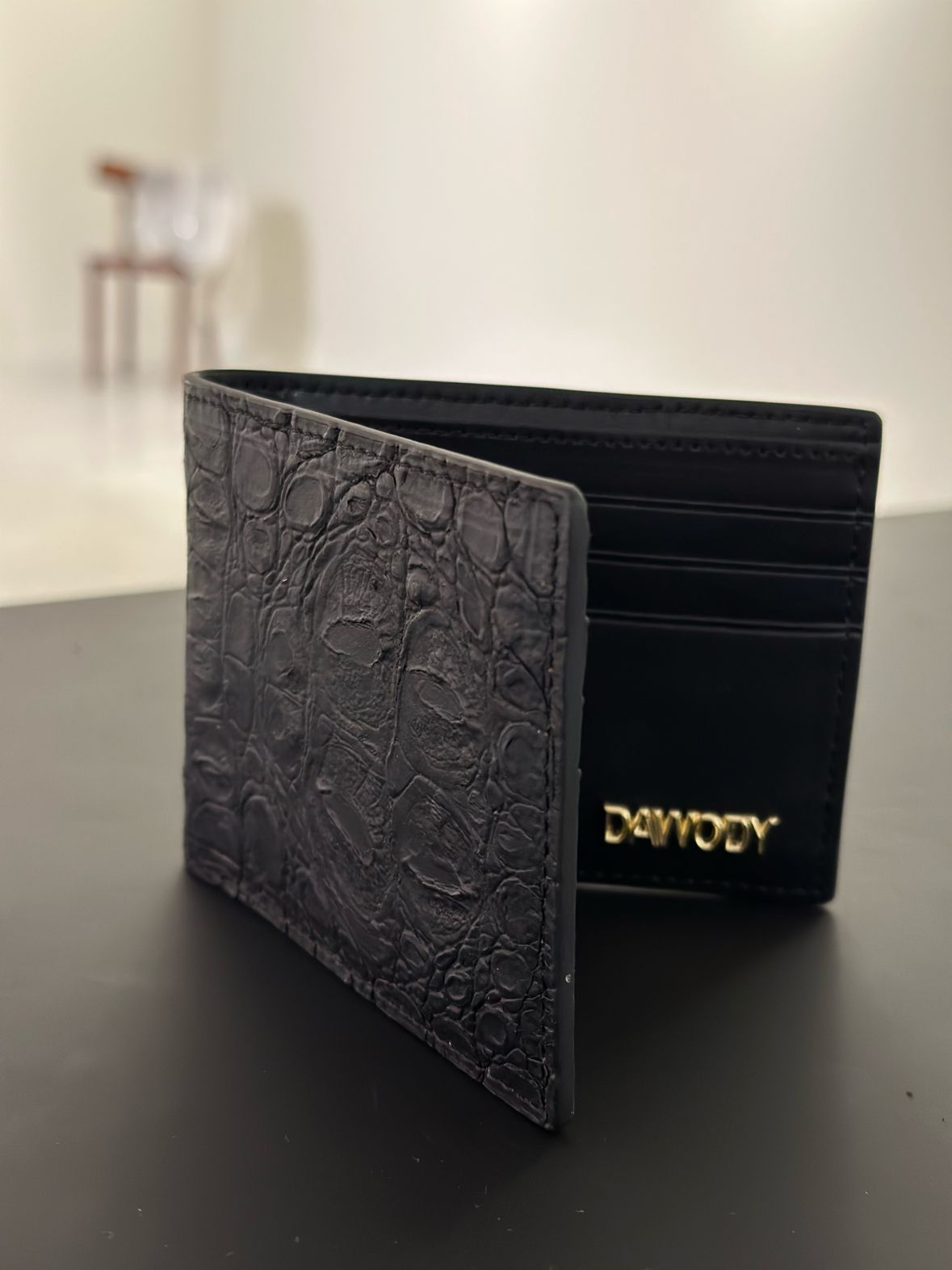DAWODY Purse made from Mango Leather Cayman Black UNIQUE PRODUCT 1 In the world - dawody-science-fashion